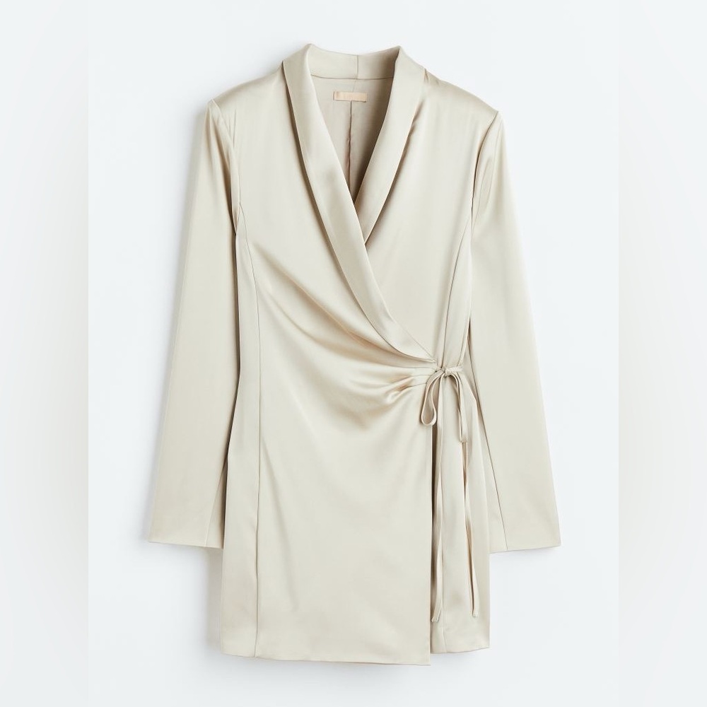 Satin Blazer Wrap Mini Dress
